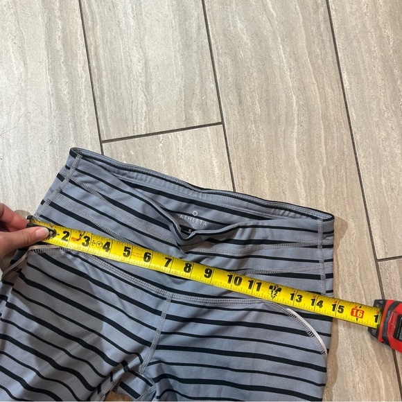 Athleta Striped Gray Black Women's Ruched Leggings Size Small - Picture 3 of 7
